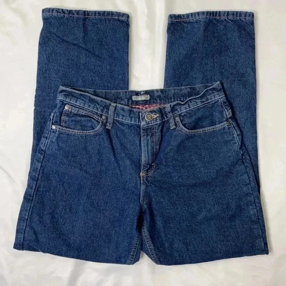 Cabela’s Flannel Fleece Lined Blue Denim Jeans 10 Short - Picture 7 of 15